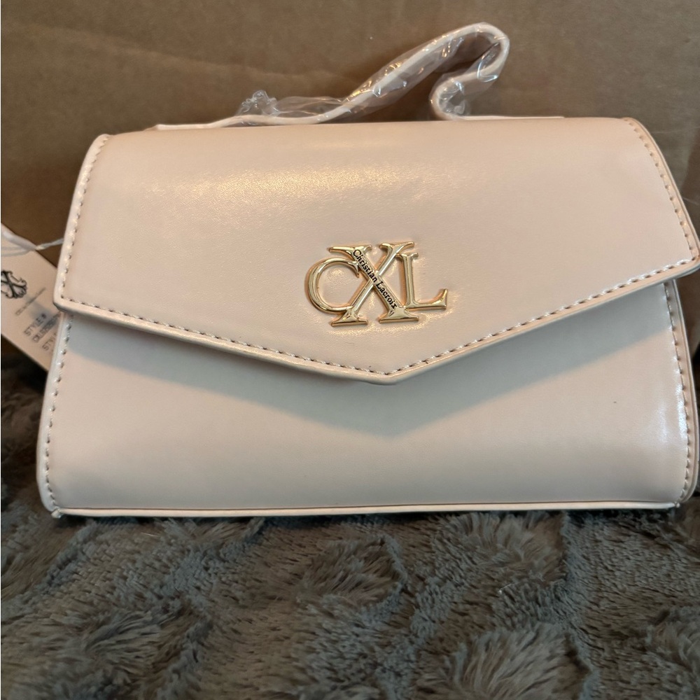 Christian Lacroix Ivory Crossbody Bag with Gold Accent
